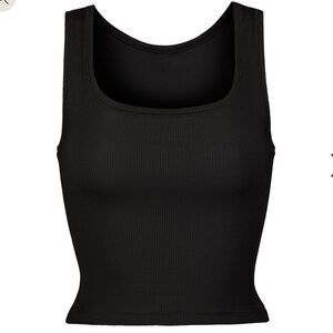 SKIMS COTTON RIB TANK - SOOT - S